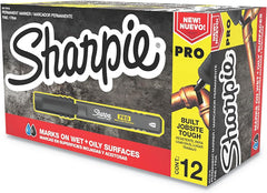 Sharpie 2017818 Pro Permanent Marker, Fine Point, Black, 12 Count