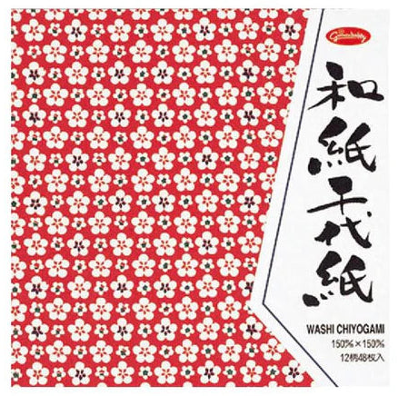 Showa Grim 23-1971 Washi Chiyogami Paper, 12 Patterns, 15 cm, 48 Sheets