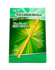 Ticonderoga X33036 My First Wood-Cased Pencils, #2 HB Soft, Without Erasers, Yellow, 36 Count