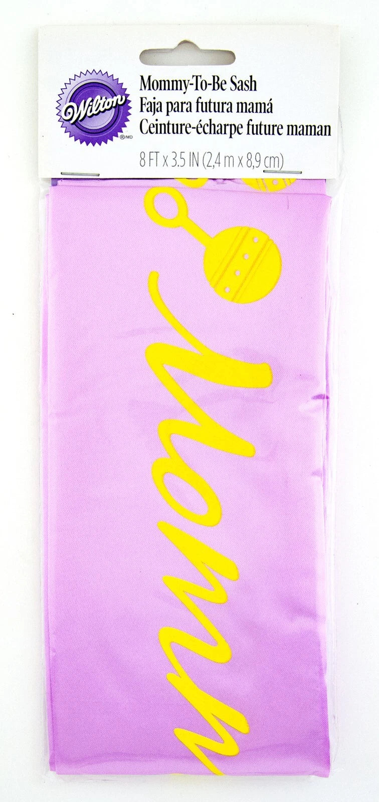 Wilton 1003-1007 Mommy-to-Be Sash for Baby Shower Party Satin Ribbon 8' x 3.5"