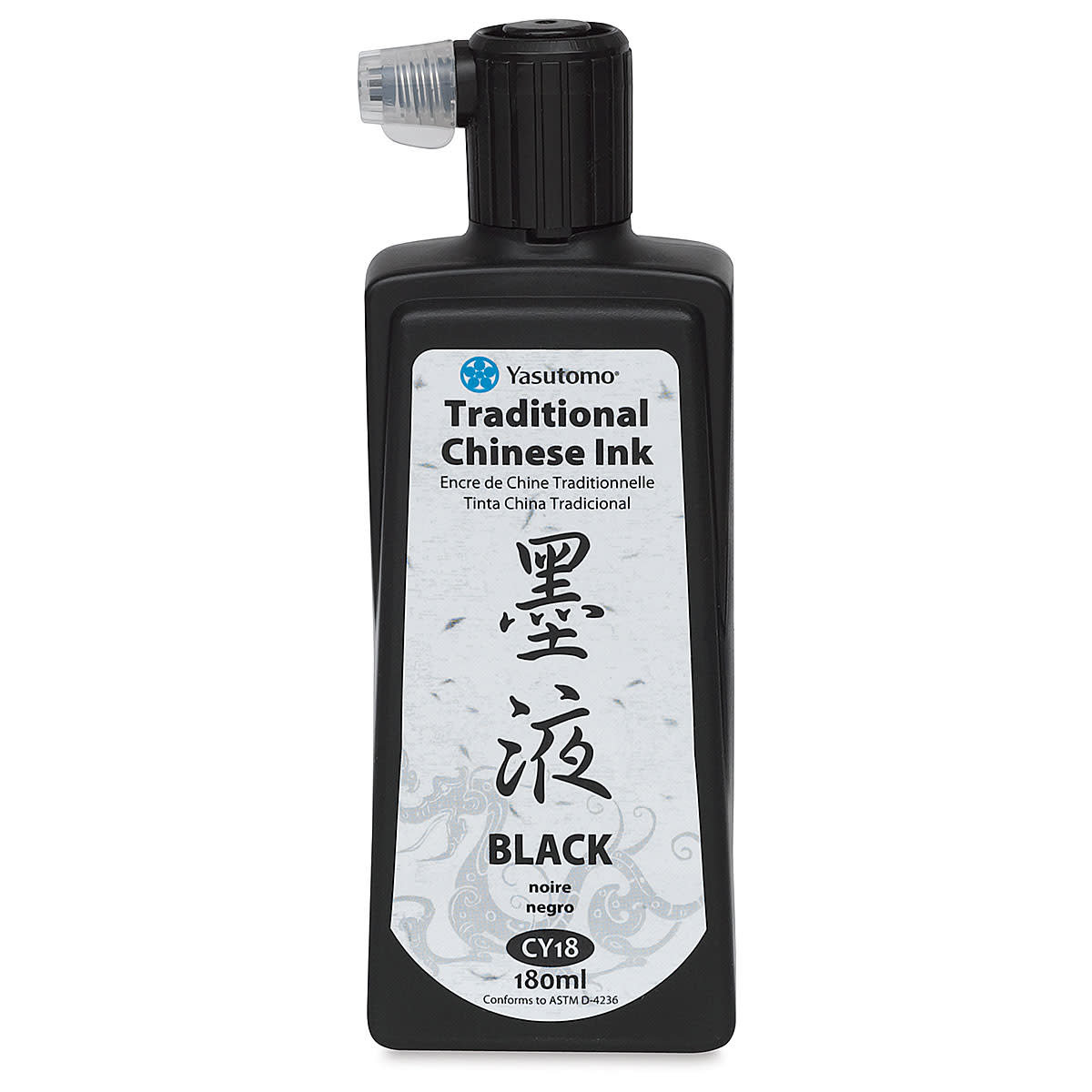 Yasutomo CY18 Tradditional Chinese Ink, Water Resistant, Black, 180 ml