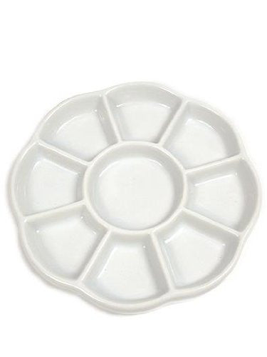LuPro Porcelain 8 Well Floral Palette Dish