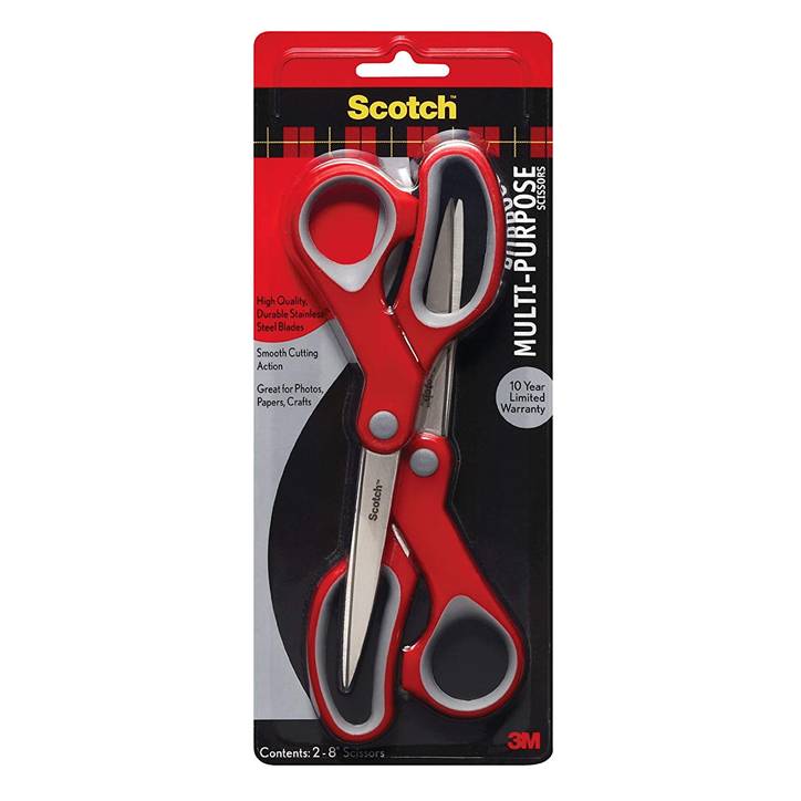 SCOTCH 1428-2 Multi-Purpose Scissors, 8 Inch, 2-Pack