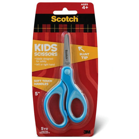 3M 1442B Scotch Blunt Tip 5 Inch Scissors with Soft Touch for Kids
