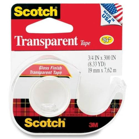 3M 157S Scotch Tape with Dispenser, 3/4-Inch X 300-Inch, Clear