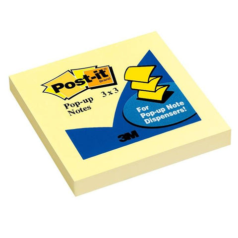 3M R330-YW Post-it Pop-up Notes, Refill for Dispensers, 3 Inches x 3 Inches, Canary Yellow