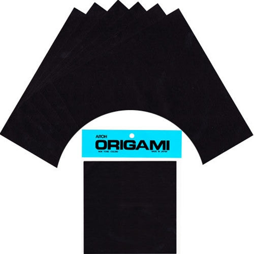 Aitoh Japanese Solid Color Origami Paper (6 inch, 50 sheets) Black