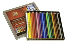 Koh-I-Noor FA3818.24OT Polycolor Artist Pencil Set in Tin, 24 Assorted Colored Pencils