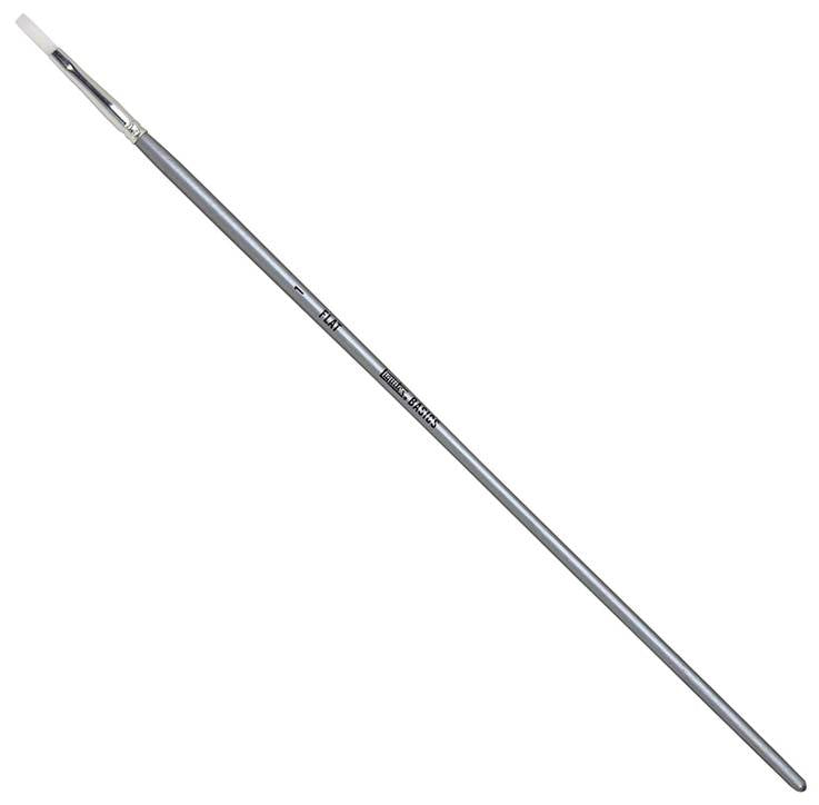 Liquitex BASICS Paint Brush, Flat, Long Handle