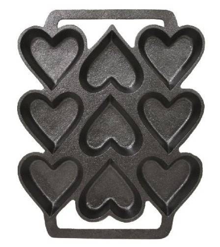 LuPro LPKT-C1312 Cast Iron Heart Shaped Cake Pan, 9 x 7.5 Inch