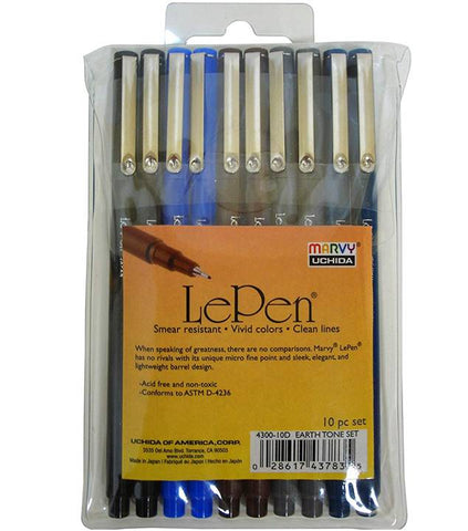 Marvy Uchida 4300-10B 10-Piece Le Pen Set, 0.3 mm Micro Fine Tip