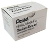Pentel E10 Refill Eraser For Twist-Erase Series Pencils, 3 per Pack, Box of 12 Packs