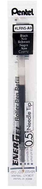 Pentel LRN5 EnerGel Gel Pen Ink Refills, Needle Tip, 0.5 mm Fine Point, 1 Pack
