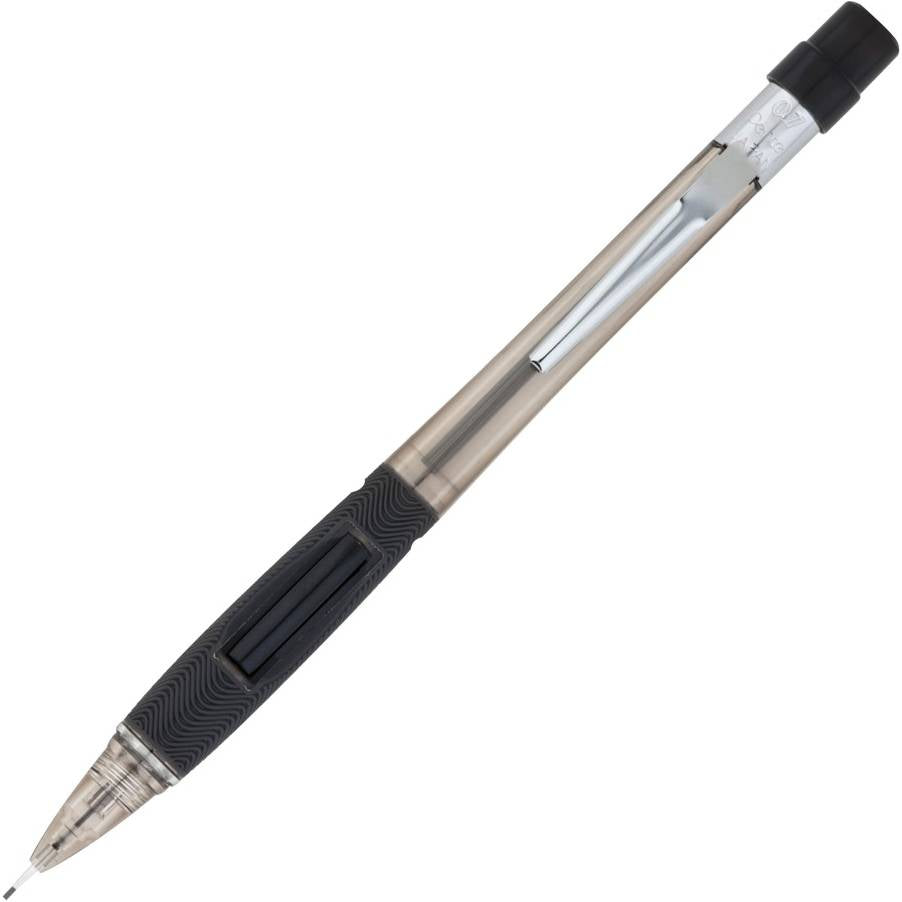 Pentel PD347T Quicker Clicker Mechanical Pencil with Grip, 0.7 mm, Transparent Barrel, 1 Pen