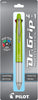Pilot 36220 Dr. Grip 4+1 Multi-Function Retractable Ballpoint Pen + Pencil, Fine Point, Black Barrel, Black/Red/Blue/Green Inks