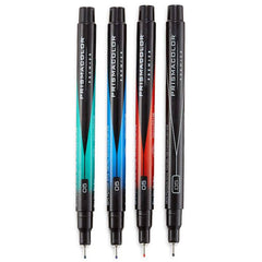 Prismacolor 14172 Premier Illustration Markers, Fine Tip, Set of 4 Black, Red, Blue, and Green