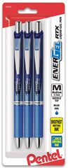 Pentel BLN77BP3A, BLN77BP3C, BLN77BP3V EnerGel RTX Retractable Liquid Gel Pens, 0.7mm, Needle Tip, 3-Pack
