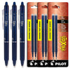 Pilot FriXion Clicker Retractable Erasable Gel Ink Pens, Fine Point, 0.7mm, Pack of 3 with Bonus 2 Packs of Refills Navy Blue