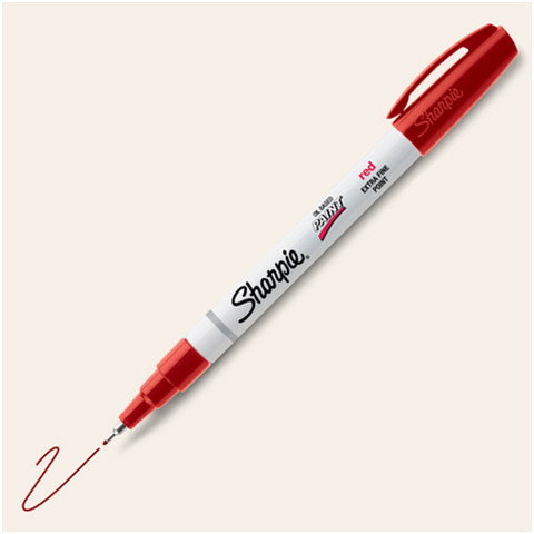 Sharpie Oil-Based Paint Markers - Extra Fine Point RED (35527) 