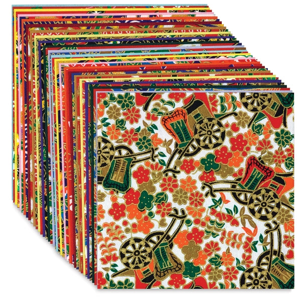 Aitoh YW-112 Yuzen Washi Chiyogami Paper, 4 Inch Square, 40 Sheets