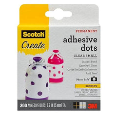 Scotch 010-300S-CFT/010-300M-CFT Adhesive Dots, Permanent, Photo-Safe, 300 Dots/Pack