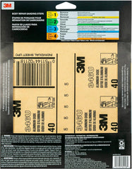 3M 32118 Sandpaper, 9 in x 11 in, 40 Grit, 5 Sheets per Pack