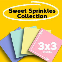 Post-it 654R-24CP-AP Greener Notes, Sweet Sprinkles, Cabinet Pack, 3 in x 3 in, 100% PEFC