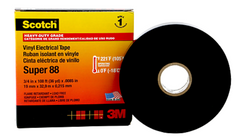 Scotch Super 88 Vinyl Electrical Tape, Black, All-Season Heavy Duty, Rubber Resin Adhesive, 8.5 mil
