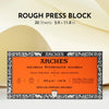 Arches A1795082 Watercolor Block Glued on 4 Sides, 300 gsm, Rough, Natural White, 5.9 in x 11.8 in, 20 Sheets