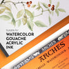 Arches A1795082 Watercolor Block Glued on 4 Sides, 300 gsm, Rough, Natural White, 5.9 in x 11.8 in, 20 Sheets