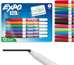 Expo 86603 Low Odor Dry Erase Markers, Fine Tip in 12 Assorted Colors