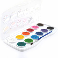 Pelikan 07501201 Washable Master Watercolor Paint and Brush Plastic Set, 12 Colors