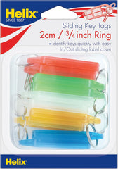 Helix 31315 Key Tags, Assorted Colors, Pack of 10