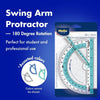 Helix 60009 Shatter Resistant Swing Arm 6-Inch Protractor 180 Degree, Assorted Colors
