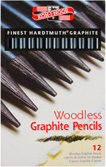 Koh-I-Noor FA8911.12 Progresso Woodless Graphite Pencil Set in Plastic Tray, Set of 12