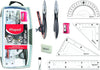 Maped 897010 Study Metal Compass & Geometry 10 Piece Set - Advanced Student Kit