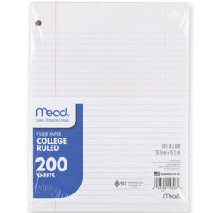Mead 15326 Filler Paper, College Ruled, 8
