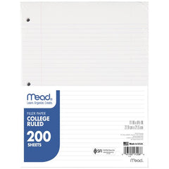 Mead 17208 Filler Paper, College Ruled, 8 1/2