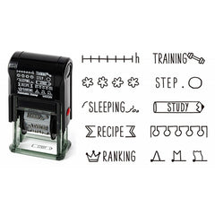Midori 35419-006 Rotating Paintable Stamp, Daily Record, 10 Designs