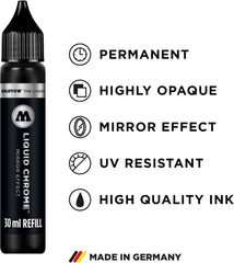 Molotow 699.080 Liquid Chrome Alcohol-Based Refill, 30ml Bottle, 1 Each