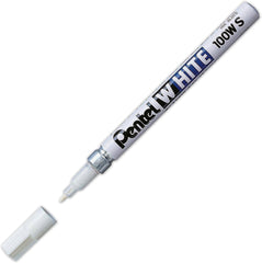 Pentel 100W-S Permanent Marker, White, Fine Point, 1 Pack