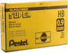 Pentel C25/C27/C29-HB Super Hi-Polymer Leads, HB, 60 mm, 30 Leads/Tube, 12 Tubes