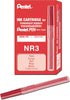 Pentel NR3 Low Odor Refill Cartridges For Handy Line S Permanent Markers, Box of 12