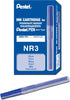 Pentel NR3 Low Odor Refill Cartridges For Handy Line S Permanent Markers, Box of 12
