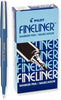 Pilot 11002-11015 Fineliner Markers, Airtight Cap, Fine Point, Box of 12