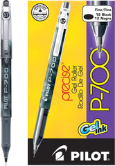 Pilot 38610-38621 P-700 Precise Rolling Ball Stick Pens with Gel Ink, 0.7 mm Fine Point, Dozen Box