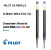 Pilot 77287-77003 G2-38 Gel Ink Rolling Ball Pen Refills, 0.38 mm Ultra Fine Point, 3 Packs