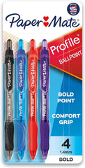 Paper Mate 1960663 Profile Retractable Ballpoint Pens, 1.4mm Bold, Assort Colors