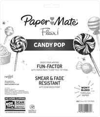 Paper Mate 1979424 Flair Felt Tip Pens, 0.7 mm Medium Point, 24 Fashion Assorted Colors