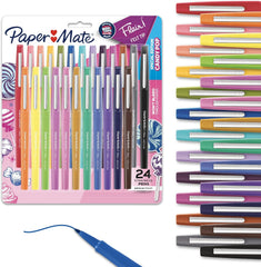Paper Mate 1979424 Flair Felt Tip Pens, 0.7 mm Medium Point, 24 Fashion Assorted Colors